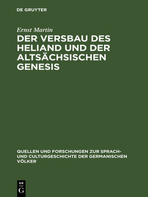 cover image of Der Versbau des Heliand und der altsächsischen Genesis